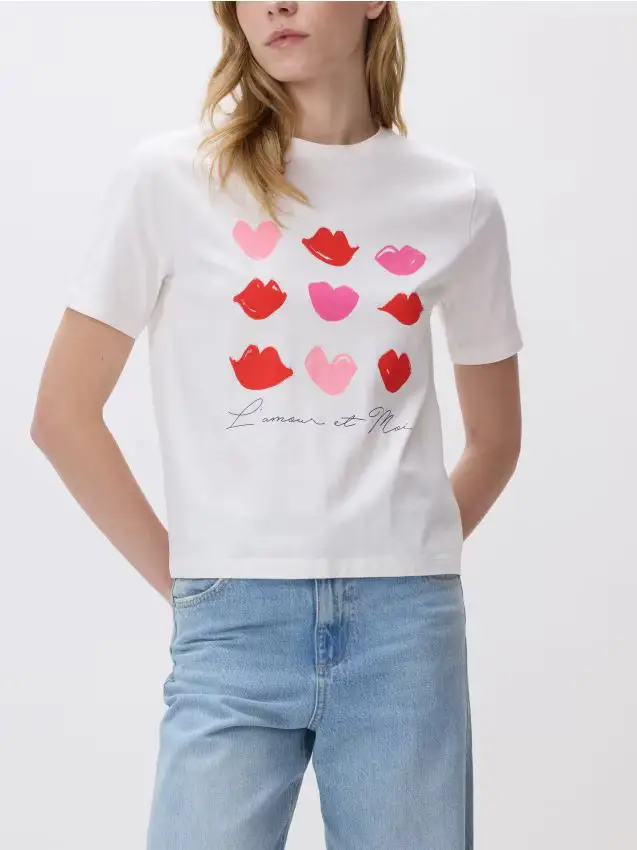 T-shirt con stampa - bianco