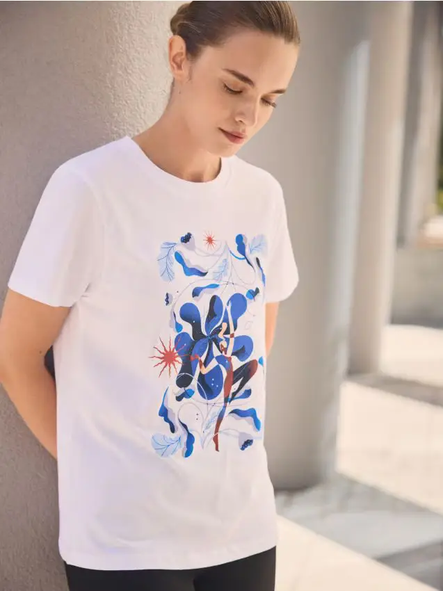 T-shirt con stampa - bianco