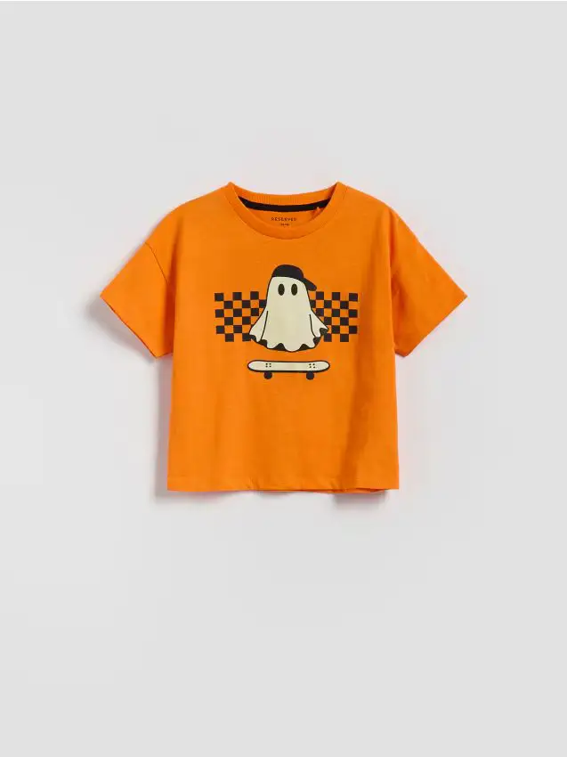 T-shirt con stampa fosforescente - arancione