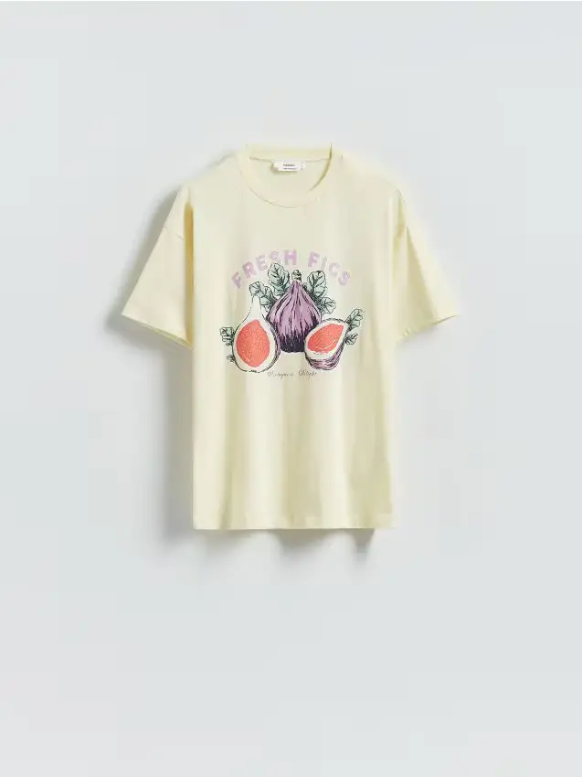 T-shirt con stampa - giallo chiaro