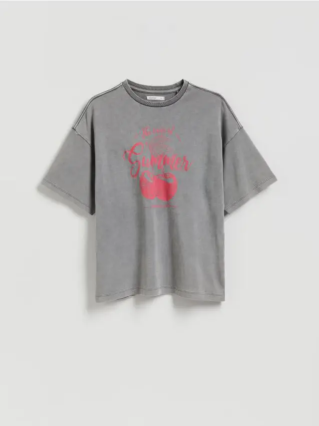 T-shirt con stampa - grigio chiaro