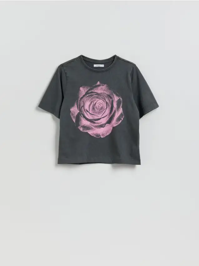 T-shirt con stampa - grigio scuro