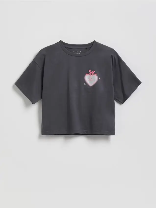 T-shirt con stampa - grigio scuro