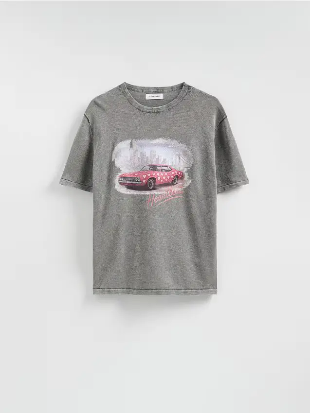 T-shirt con stampa - grigio scuro