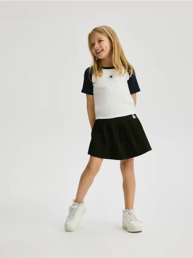 T-shirt con stampa in rilievo - blu scuro