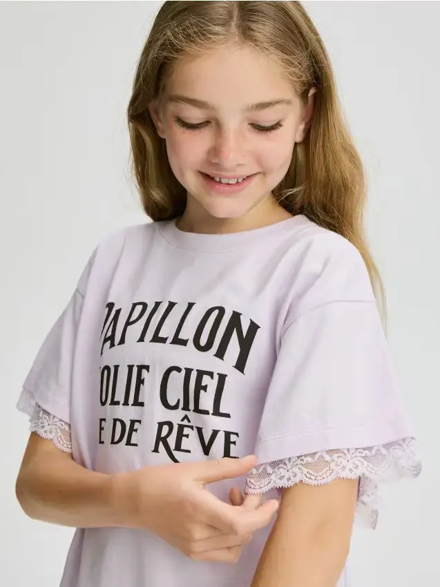 T-shirt con stampa - lavanda