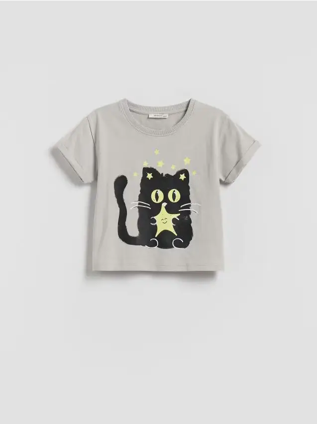 T-shirt con stampa luminosa - grigio chiaro