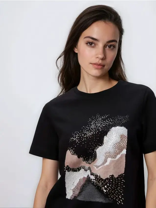 T-shirt con stampa - nero