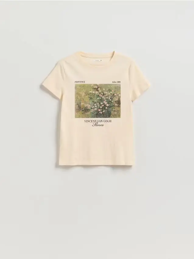 T-shirt con stampa - nude