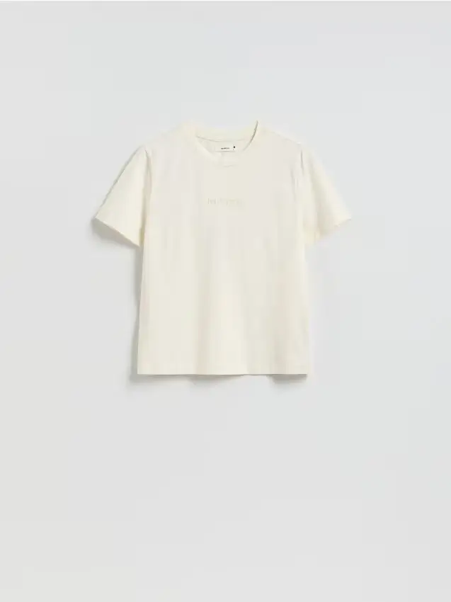 T-shirt con stampa - panna