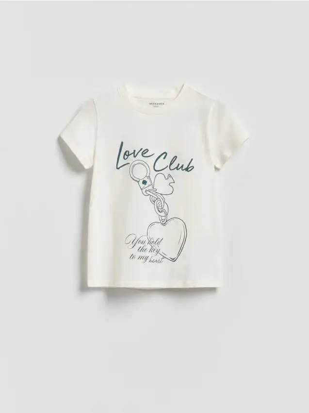 T-shirt con stampa - panna