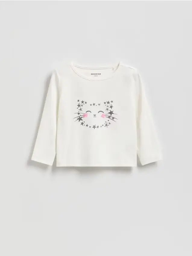 T-shirt con stampa - panna