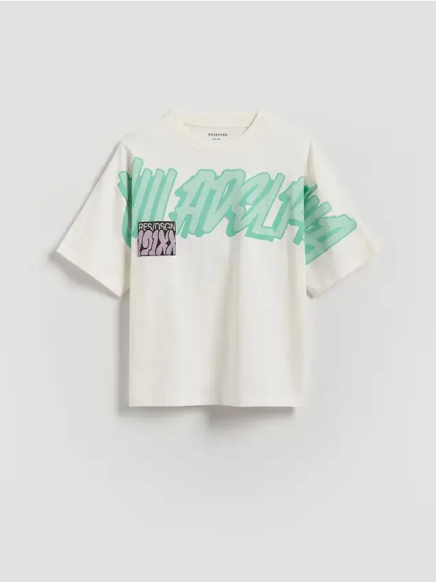 T-shirt con stampa - panna