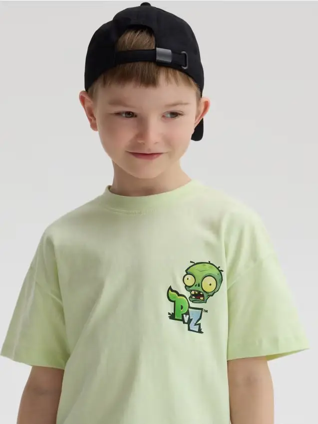 Reserved T-shirt con stampa PLANTS VS ZOMBIES - verde pallido