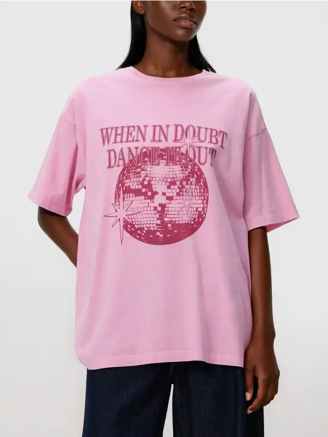 T-shirt con stampa - rosa