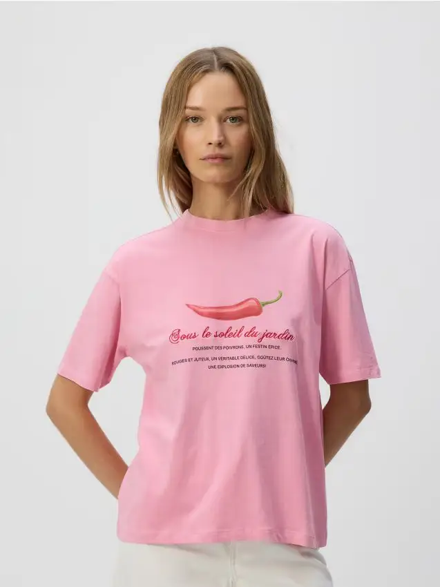 T-shirt con stampa - rosa