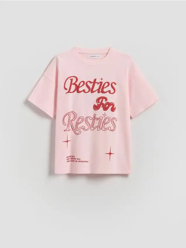 T-shirt con stampa - rosa pastello