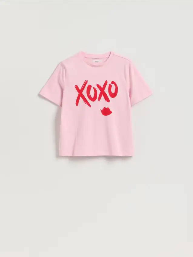 T-shirt con stampa - rosa pastello