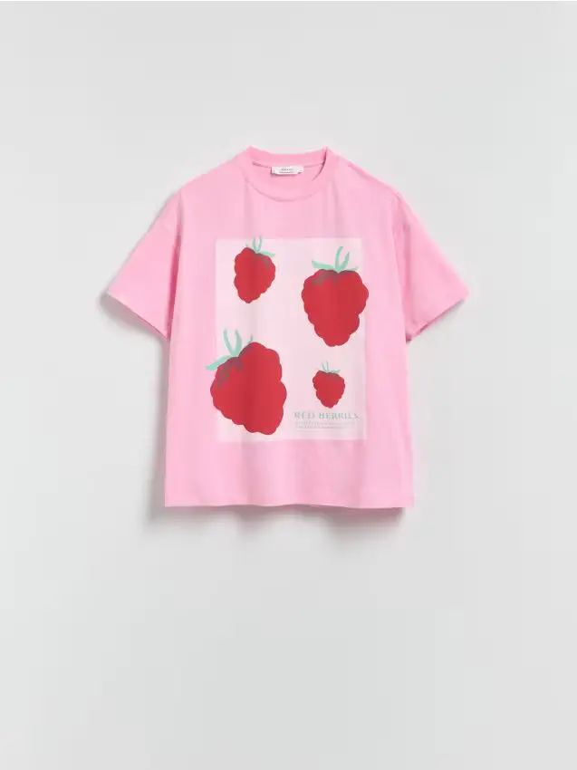 T-shirt con stampa - rosa pastello