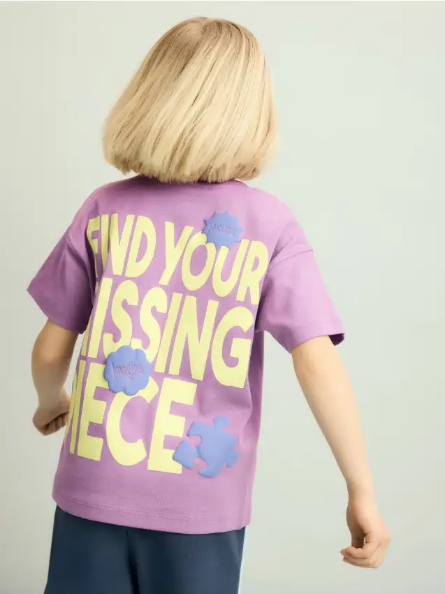 T-shirt con stampa sul retro - lavanda