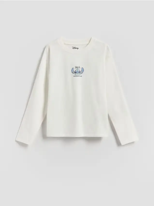 Reserved T-shirt con stampa sul retro Lilo e Stitch - panna