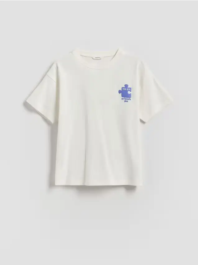 T-shirt con stampa sul retro - panna