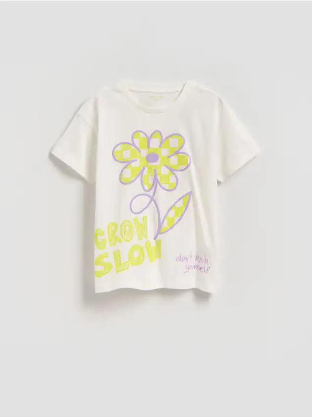 T-shirt con stampa sul retro - panna