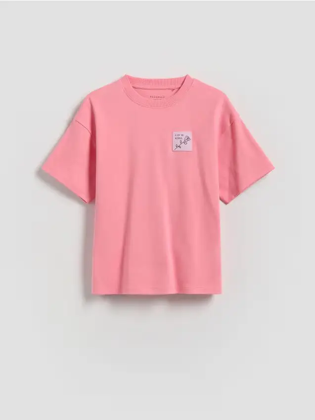 T-shirt con stampa sul retro - rosa
