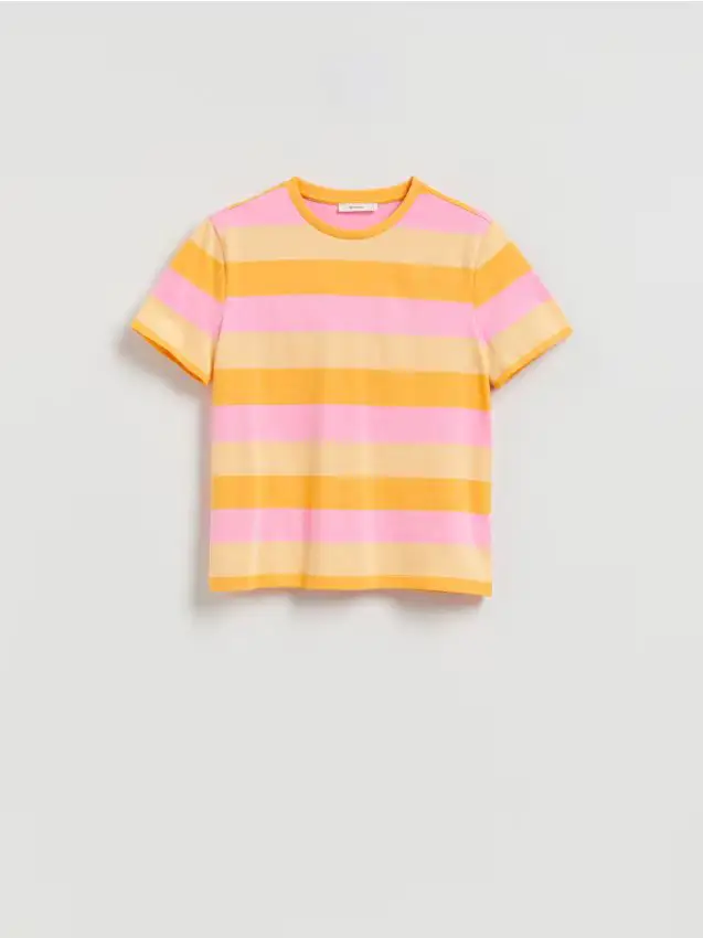 T-shirt in cotone a righe - giallo chiaro
