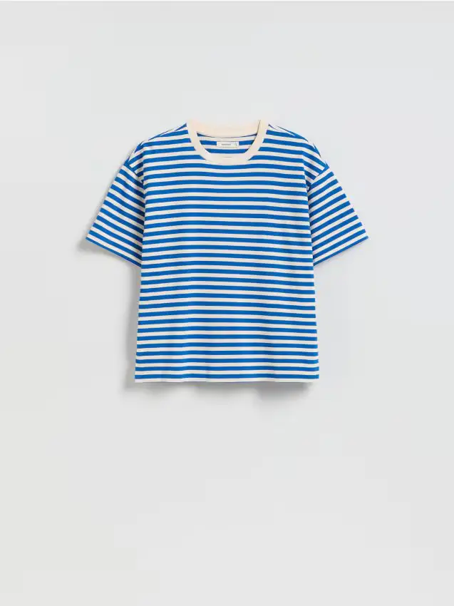 T-shirt in cotone a righe - nude