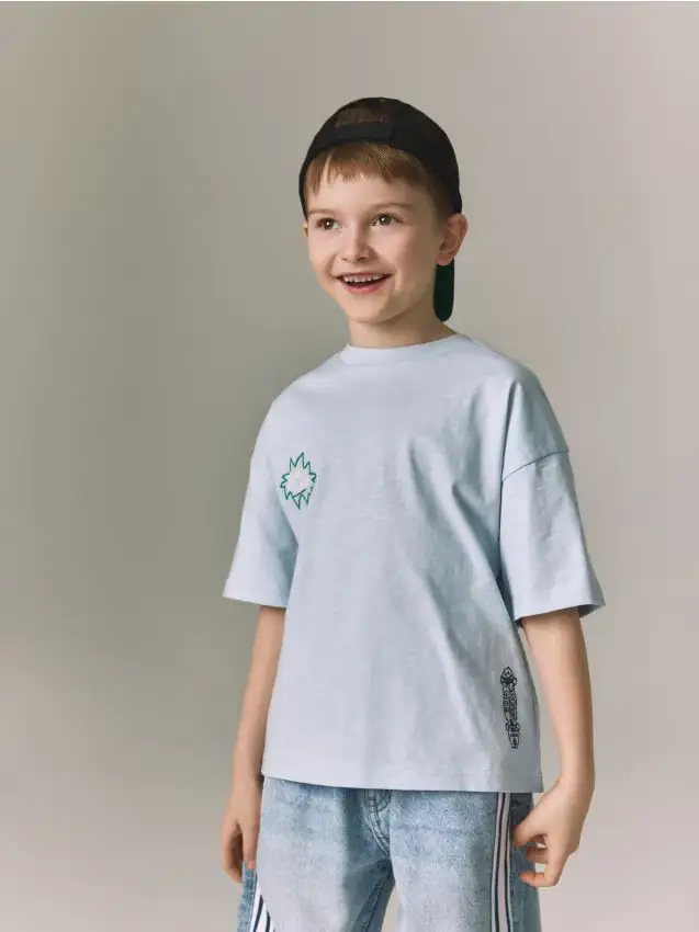 T-shirt in cotone - blu pallido