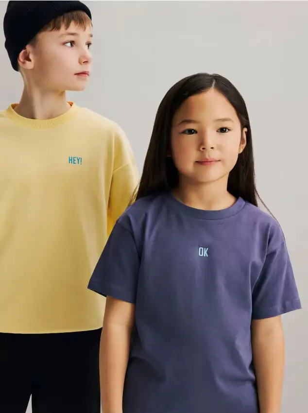 T-shirt in cotone - blu scuro