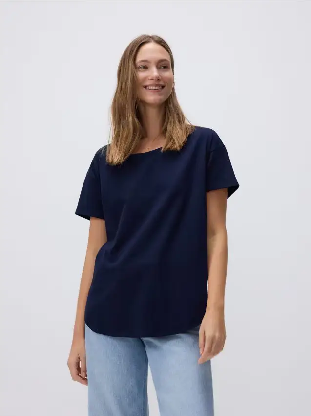 T-shirt in cotone - blu scuro