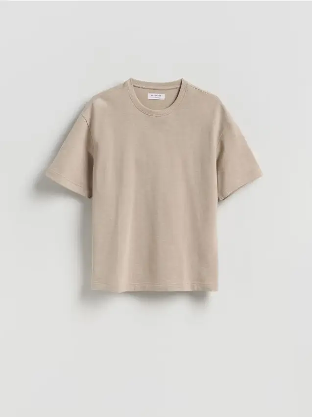 T-shirt in cotone boxy - beige