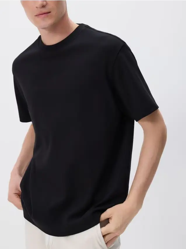 T-shirt in cotone boxy - nero