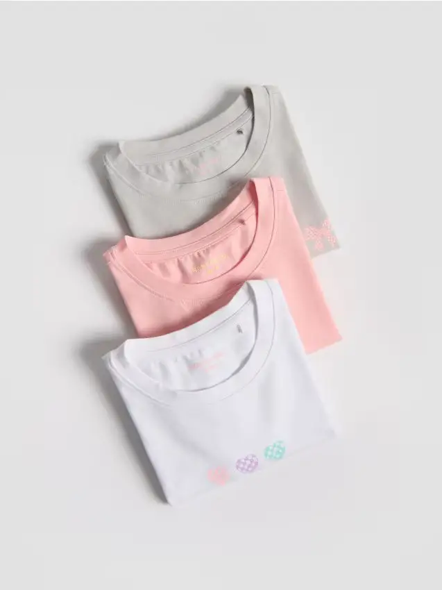 T-shirt in cotone con stampa confezione da 3 - multicolore