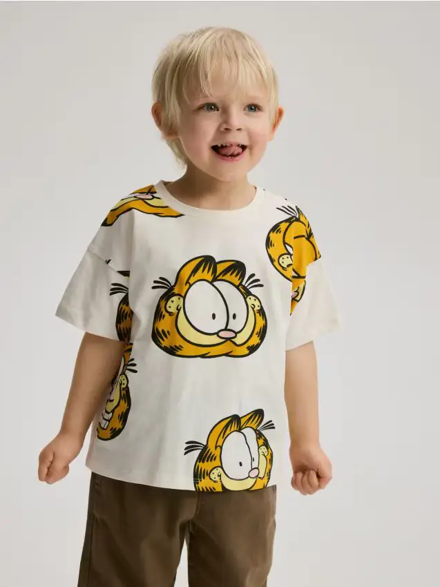 T-shirt in cotone Garfield - panna