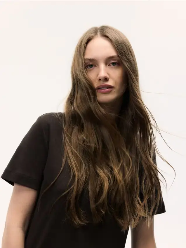 T-shirt in cotone mercerizzato - marrone