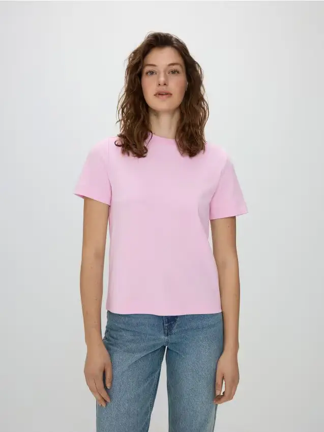 T-shirt in cotone mercerizzato - rosa