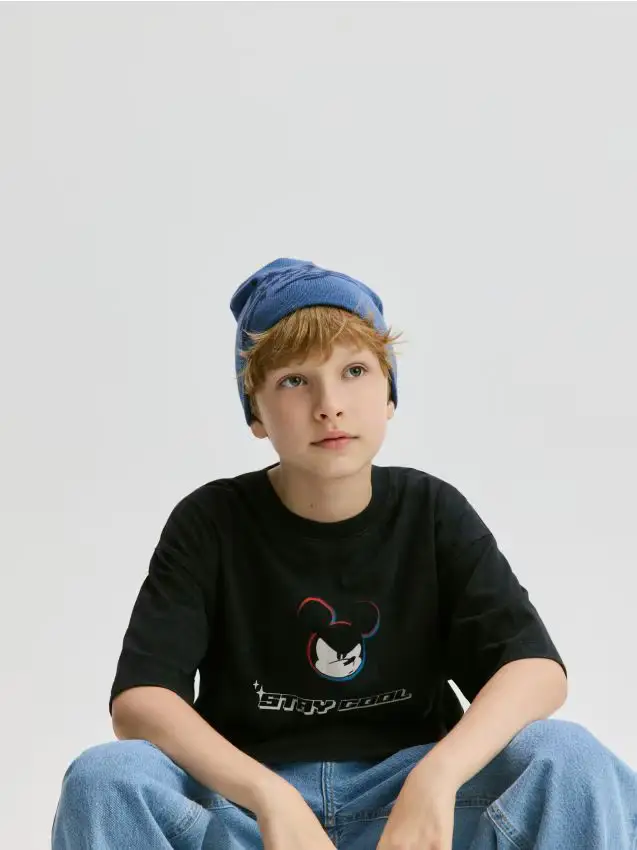 T-shirt in cotone Mickey Mouse - nero