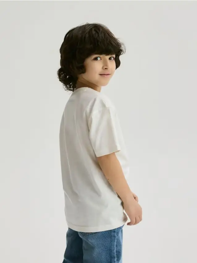 T-shirt in cotone - panna