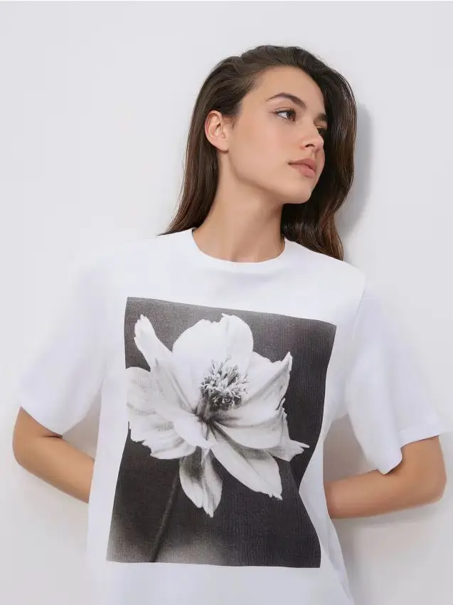 T-shirt in cotone stampato - bianco