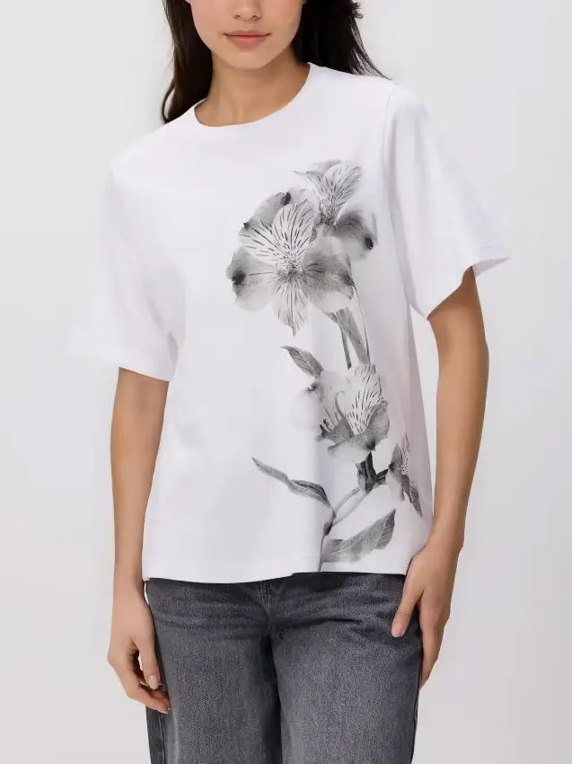 T-shirt in cotone stampato - bianco