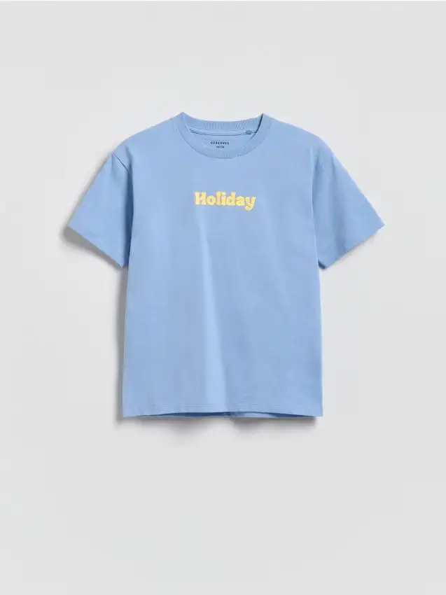 T-shirt in cotone stampato - blu pallido