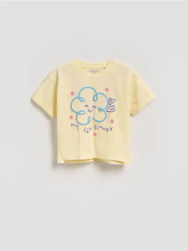 T-shirt in cotone stampato - giallo chiaro