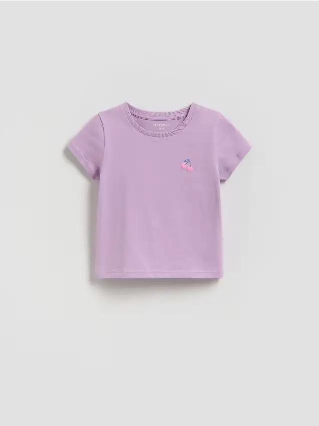 T-shirt in cotone stampato - lavanda