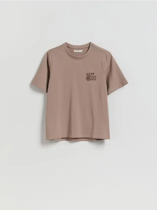 T-shirt in cotone stampato - marrone