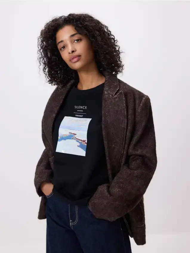 T-shirt in cotone stampato - nero