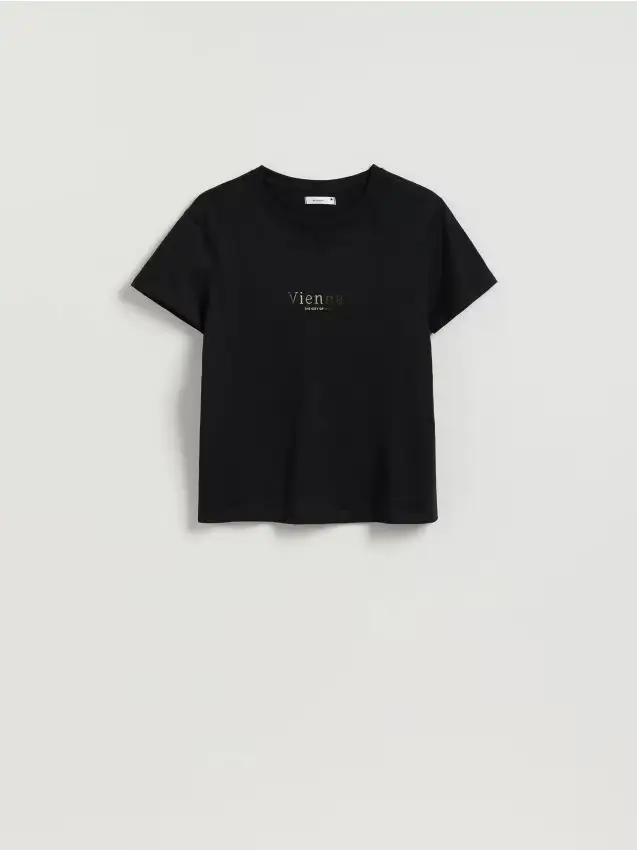 T-shirt in cotone stampato - nero