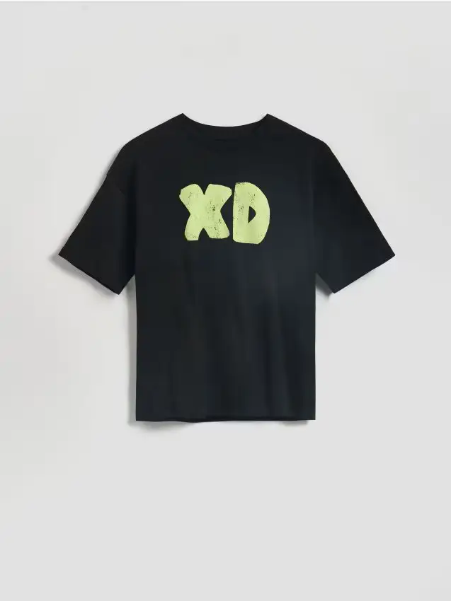 T-shirt in cotone stampato - nero